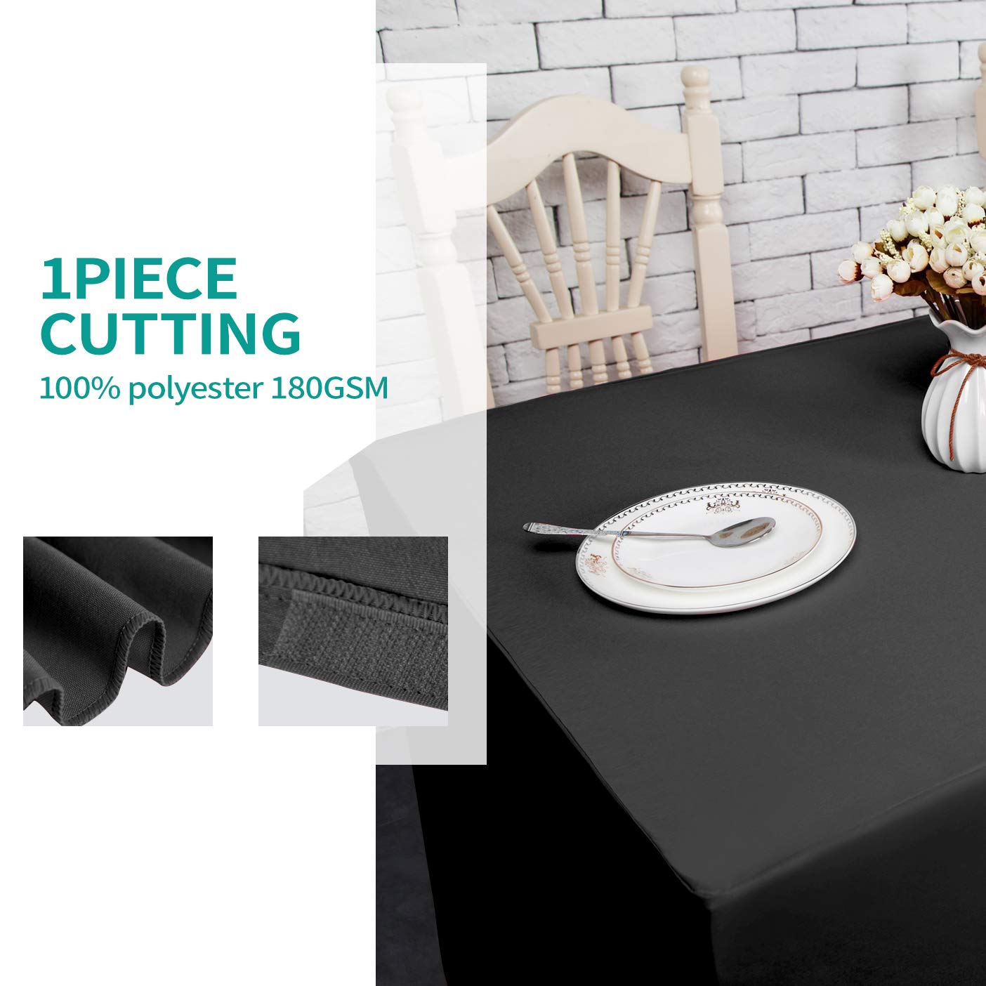 Surmente Table Cloth 6 Ft Rectangular Polyester Tablecloth Tablecloths For Rectangle Tables For Weddings, Banquets, Or Restauran